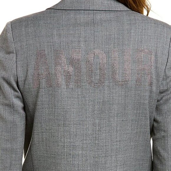 NWT $578 Zadig & Voltaire Viva Amour Strass  Blazer Jacket in Grey Size 36, 38 - Picture 5 of 6